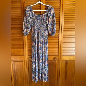 Angie Blue Floral Long Sleeve Dress